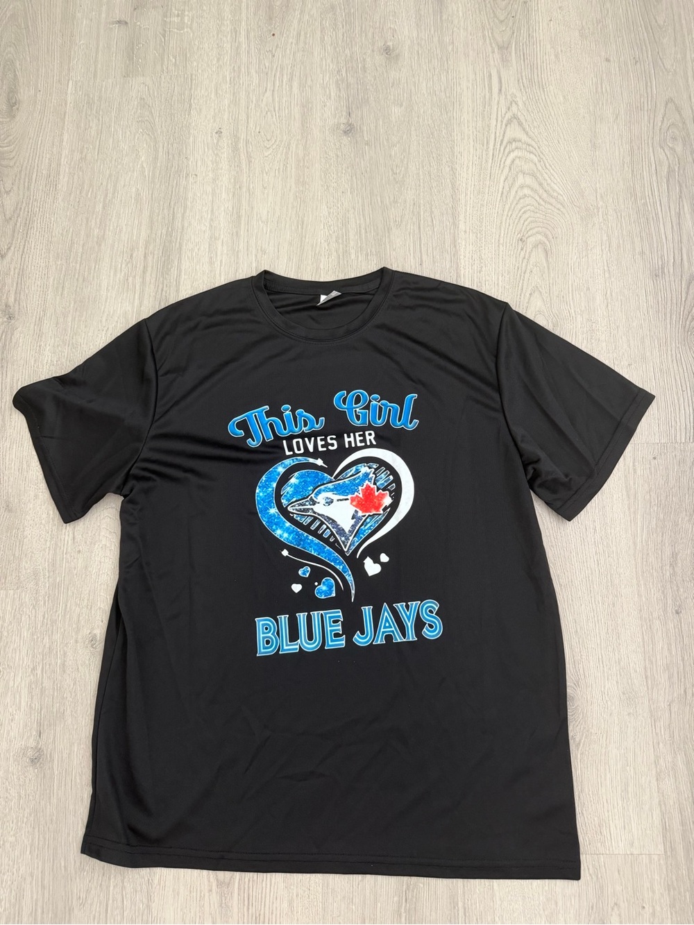 TORONTO BLUE JAYS-LADIES XL 'This Girl Loves Her Blue Jays' Graphic Tee. fun!